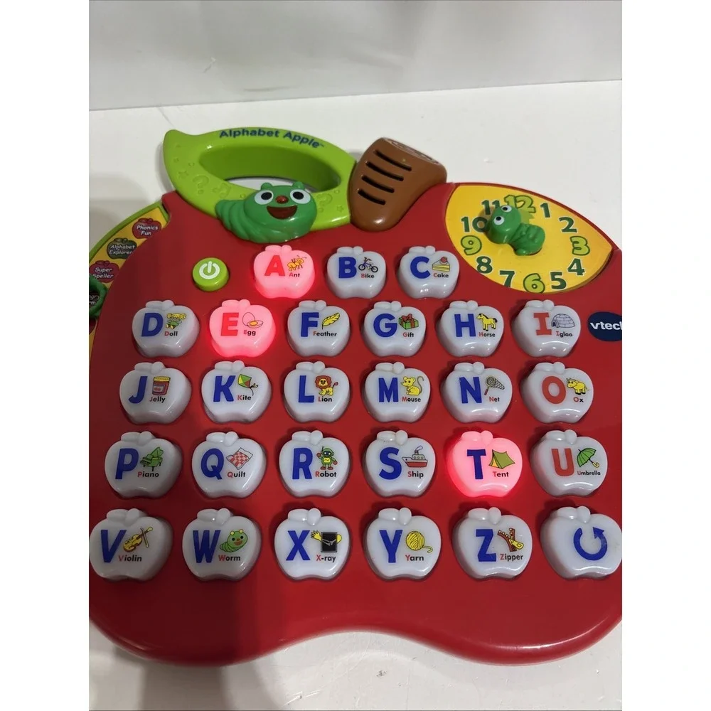 Vtech Alphabet Apple Light Up Talking Learning System Toy WORKING Homeschool